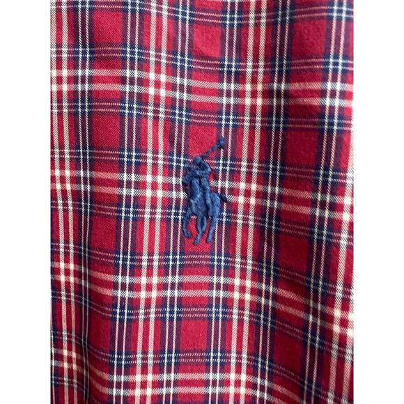 Ralph Lauren Blake 100% Two-Ply Cotton Men's Red Plaid Button Up XL - Picture 3 of 8